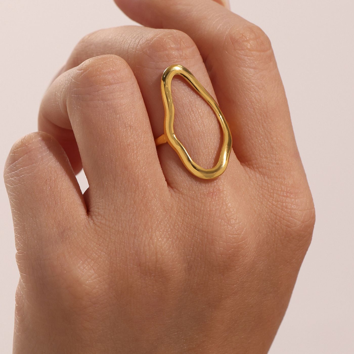 Bague Géométrique Ondulée Ajustable
