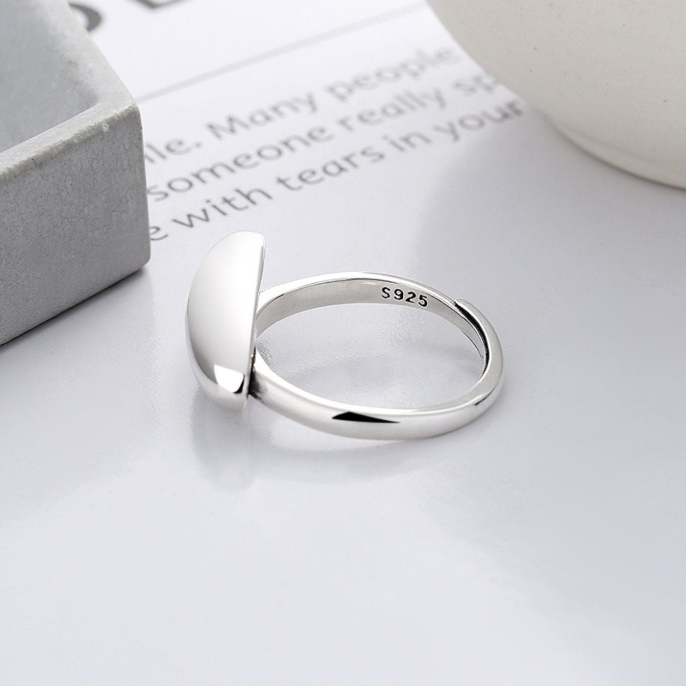 Bague ouverte Élégance Ovale en argent 925