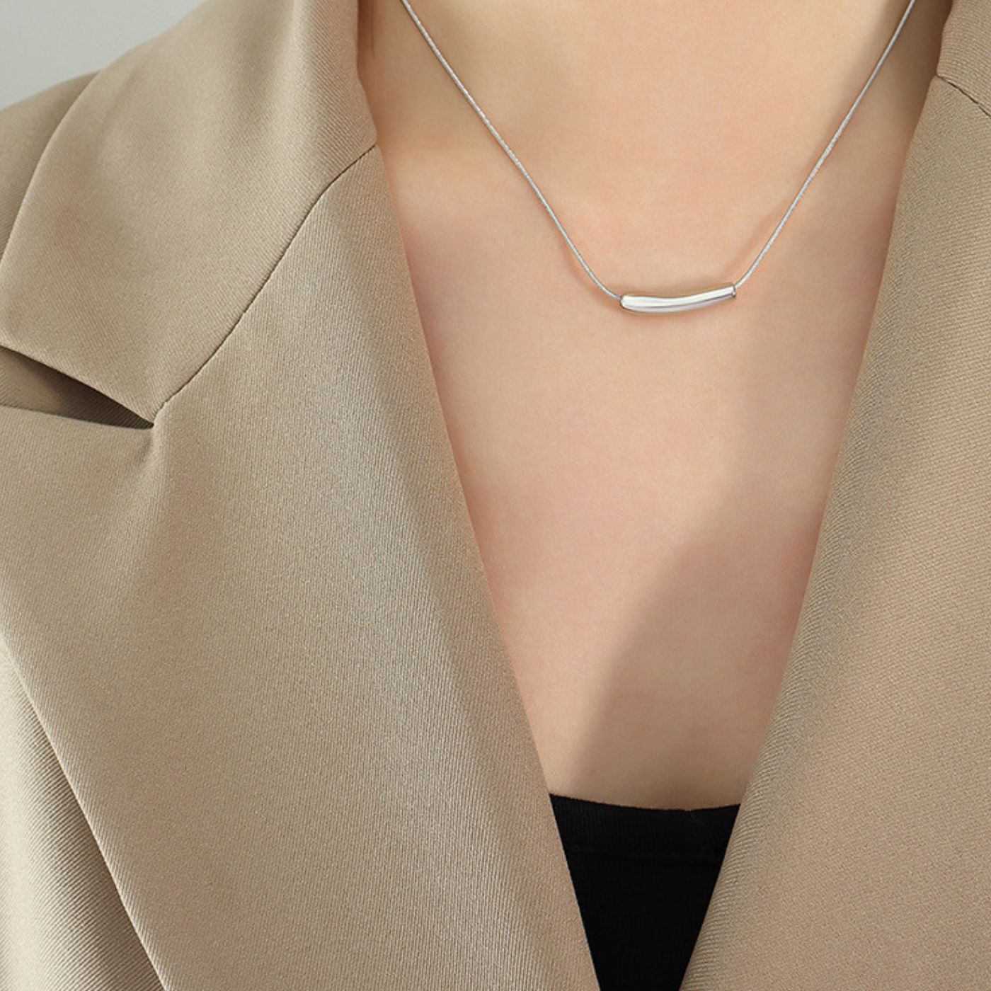 Collier Smile Bar Argenté