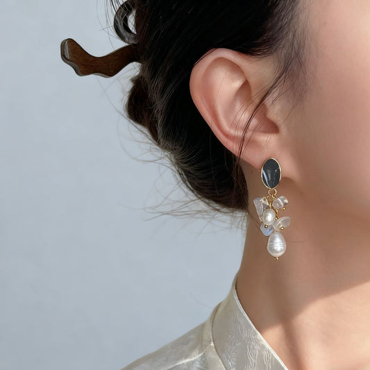 Boucles perles d’eau douce artisanales