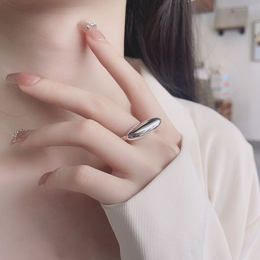 Bague ouverte Élégance Ovale en argent 925