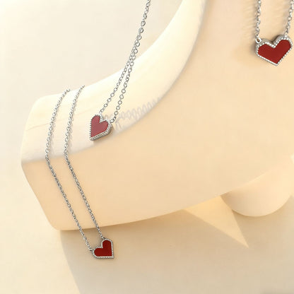 Collier cœur rouge